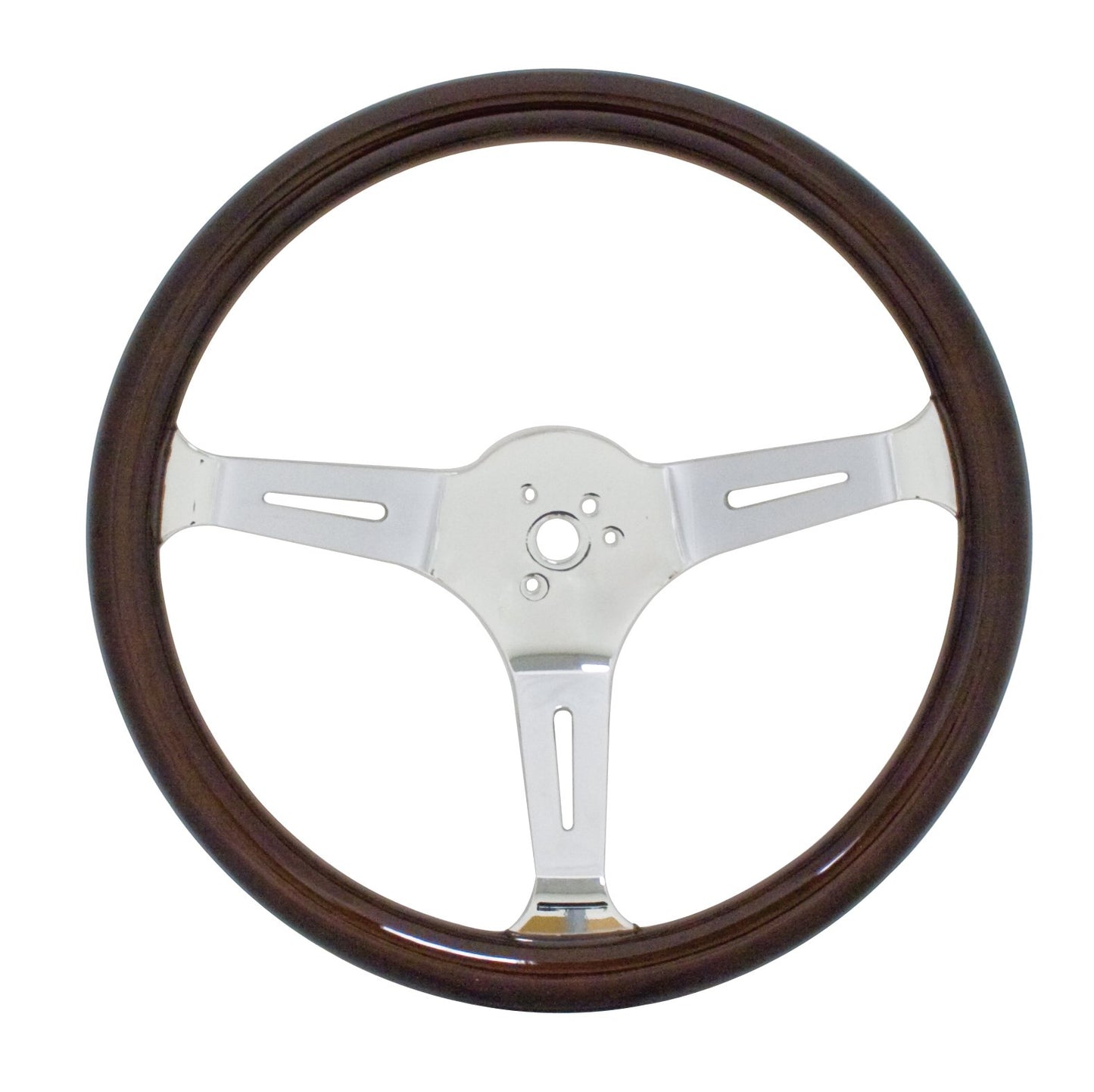 EMPI 380mm/31mm Grip Dark Classic Wood Steering Wheel Only 3" Dish with Classic 3 Bolt Hub Pattern