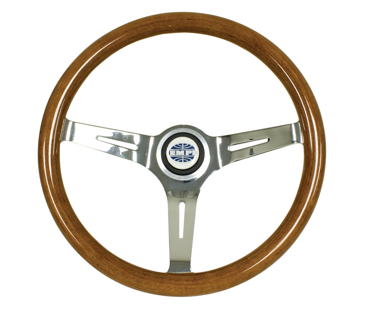 EMPI 380mm/31mm Grip Classic Wood Steering Wheel Only 3" Dish with Classic 3 Bolt Hub Pattern