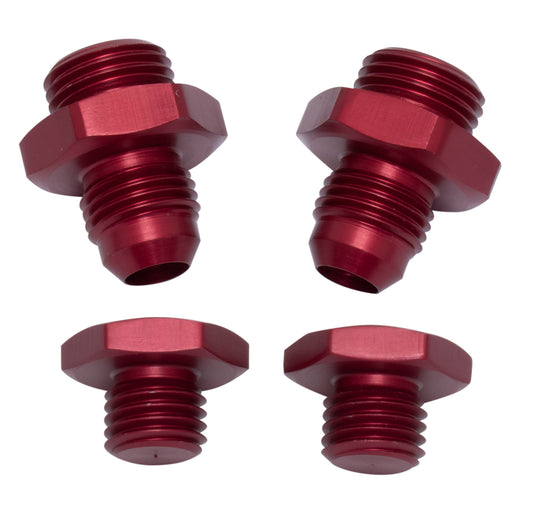JayCee Pro Fuel Inlets, AN  8 Red, Sold in Pairs