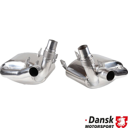 Sport Muffler Set, Stainless Steel, Polished Finish