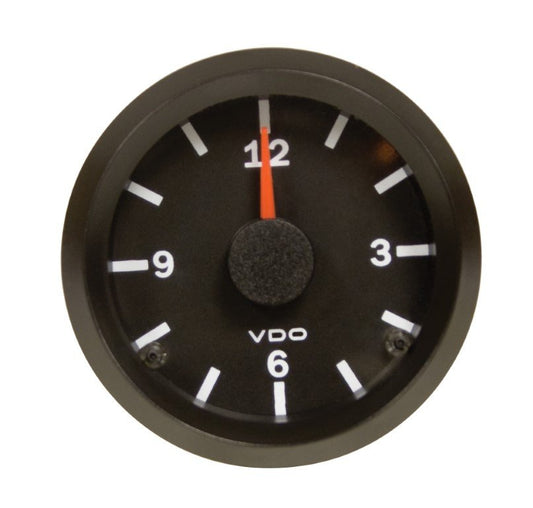 Black-Analog-Clock,-12V,-2-1/16"-(52mm)-Dia.